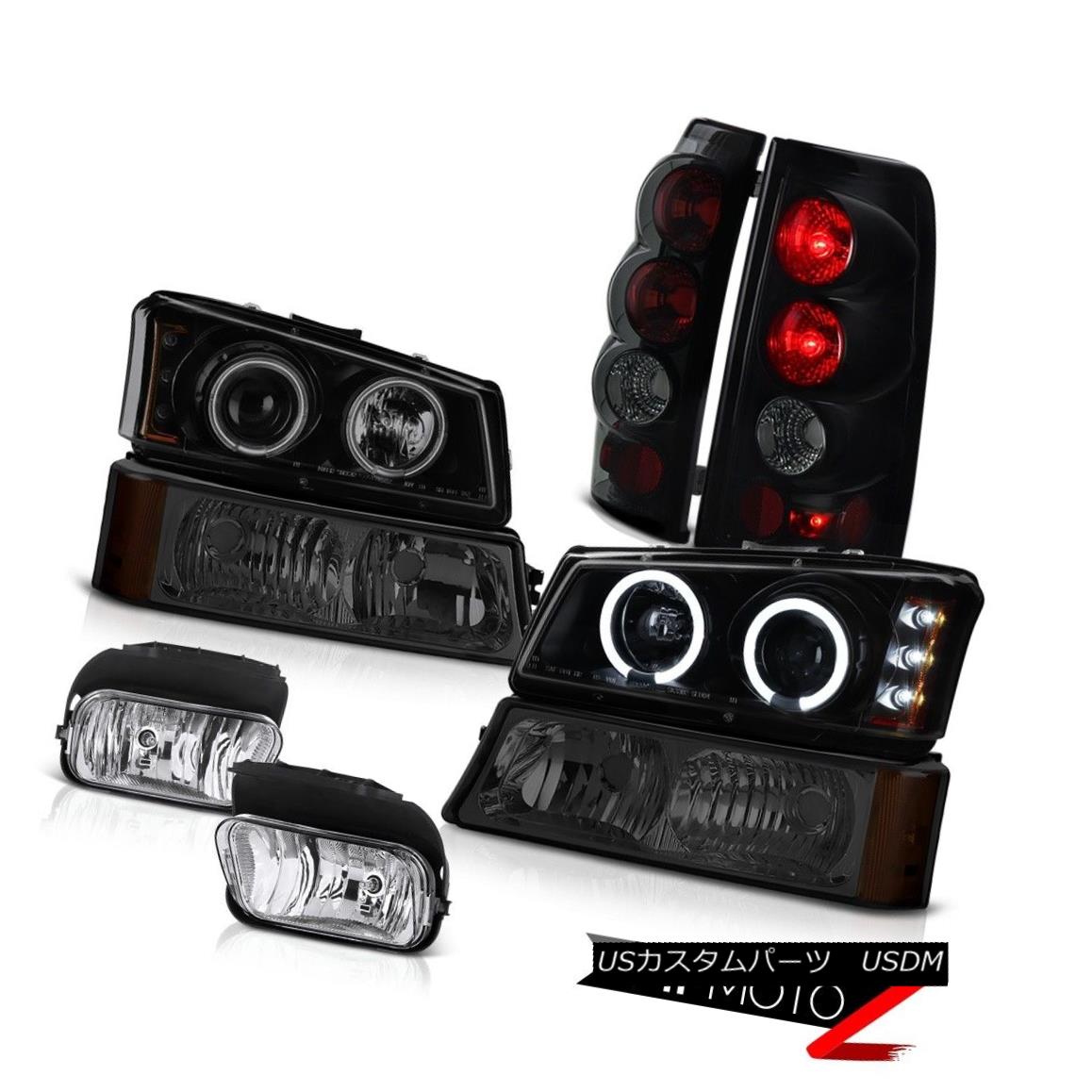 テールライト Smoked Halo Headlights Signal Sinister Rear Lights Foglights 03 04 05 Silverado スモークヘイローヘッドライトシグナルシニスターリアライトフォグライト03 04 05シルバラード 【並行輸入品】