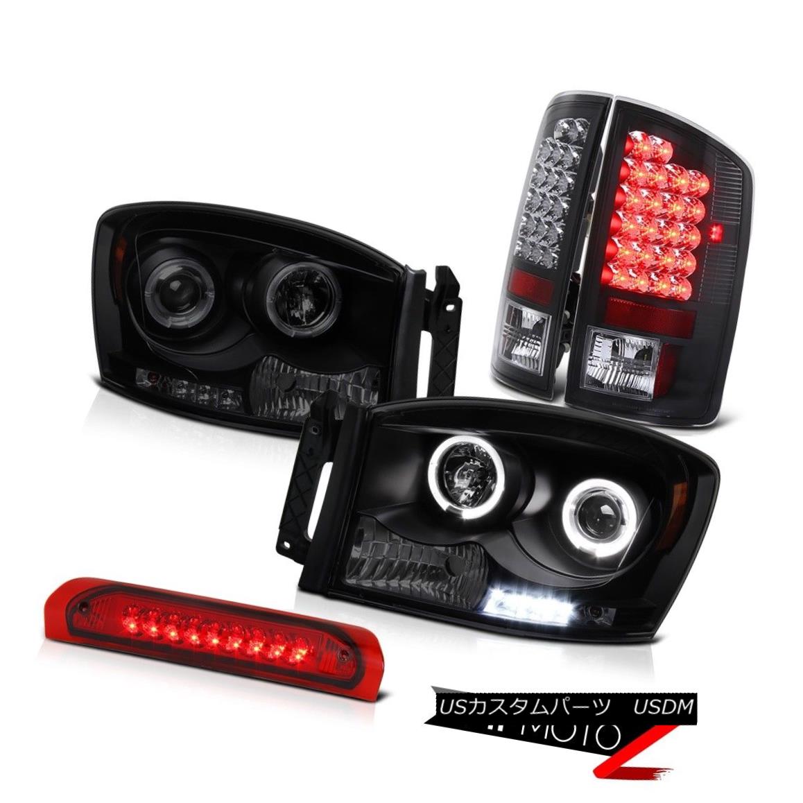 テールライト Sinister Black Headlight Halo SMD Tail Red Third Brake Light LED Ram 5.9L 07 08 シニスターブラックヘッドライトハローSMDテールレッド第3ブレーキライトLEDラム5.9L 07 08 【並行輸入品】