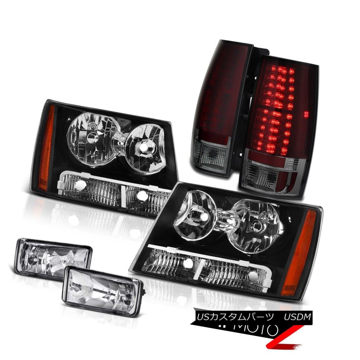 テールライト 2007-2014 Tahoe Suburban LT LTZ LS Black Headlight Smoke Red Tail Lights LED Fog 2007-2014タホ郊外LT LTZ LSブラックヘッドライトスモークテールライトLEDフォグ 【並行輸入品】