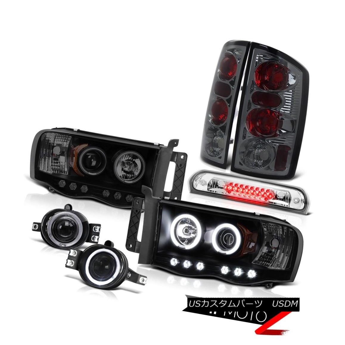 テールライト 02-05 Dodge Ram CCFL Ring Headlights Rear Brake Lamps Glass Fog Chrome 3rd LED 02-05ダッジラムCCFLリングヘッドライトリアブレーキランプガラスフォグクロム3番目のLED 【並行輸入品】
