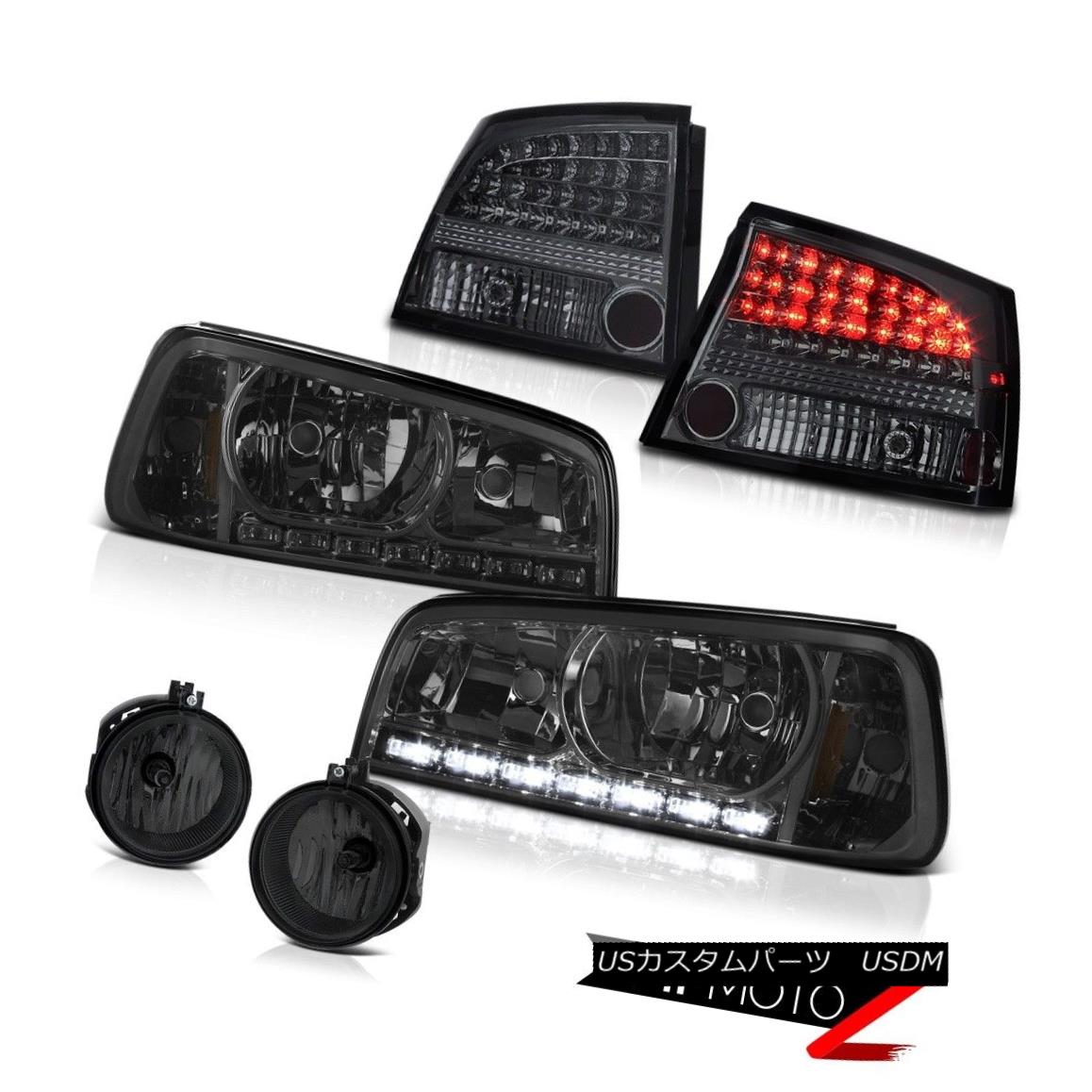 テールライト 2009-10 Charger SXT Pair Smoke Halo LED Headlights Bulbs Tail Light Driving Fog 2009-10充電器SXTペアスモークハローLEDヘッドライト球根テールライトドライビングフォグ 【並行輸入品】