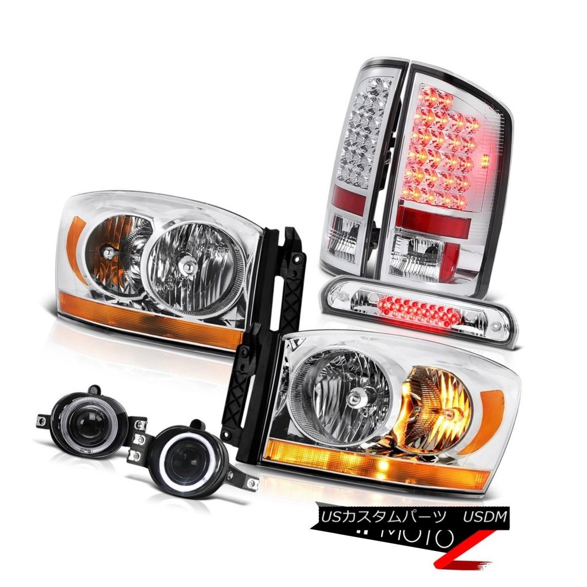 テールライト 2006 Ram Turbodiesel Clear Chrome Headlights Foglamps 3RD Brake Lamp Rear Lights 2006ラムターボディーゼルクリアクロームヘッドライトフォグランプ3RDブレーキランプリアライト 【並行輸入品】