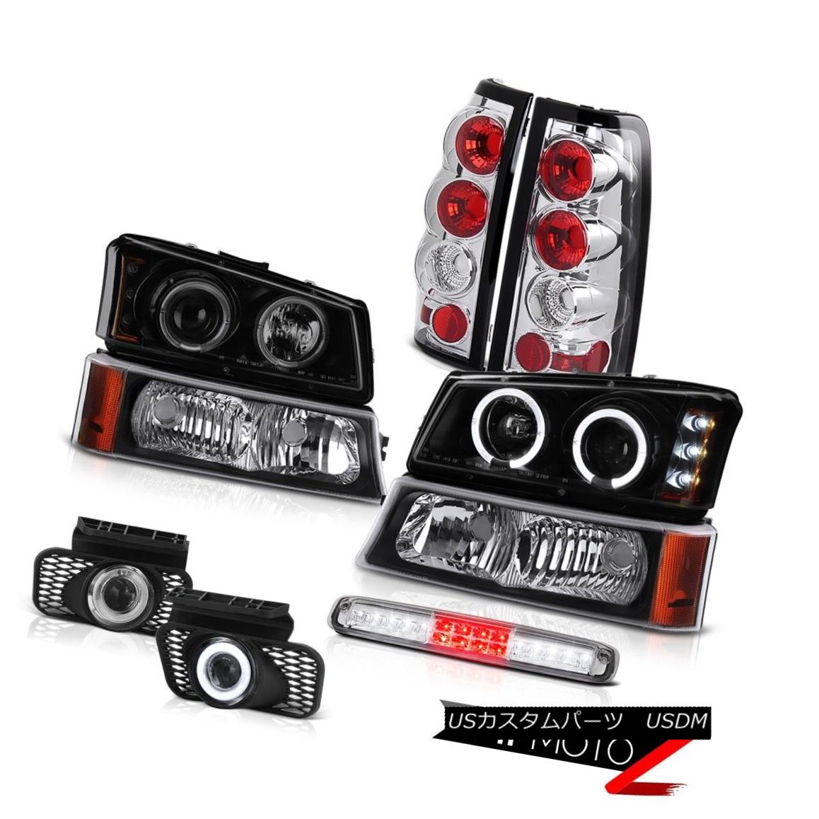 テールライト 03-06 Silverado Black Turn Signal Roof Cab Light Fog Lamps Headlamps Tail Brake 03-06シルバラードブラックターンシグナルルーフキャブライトフォグランプヘッドランプテールブレーキ 【並行輸入品】