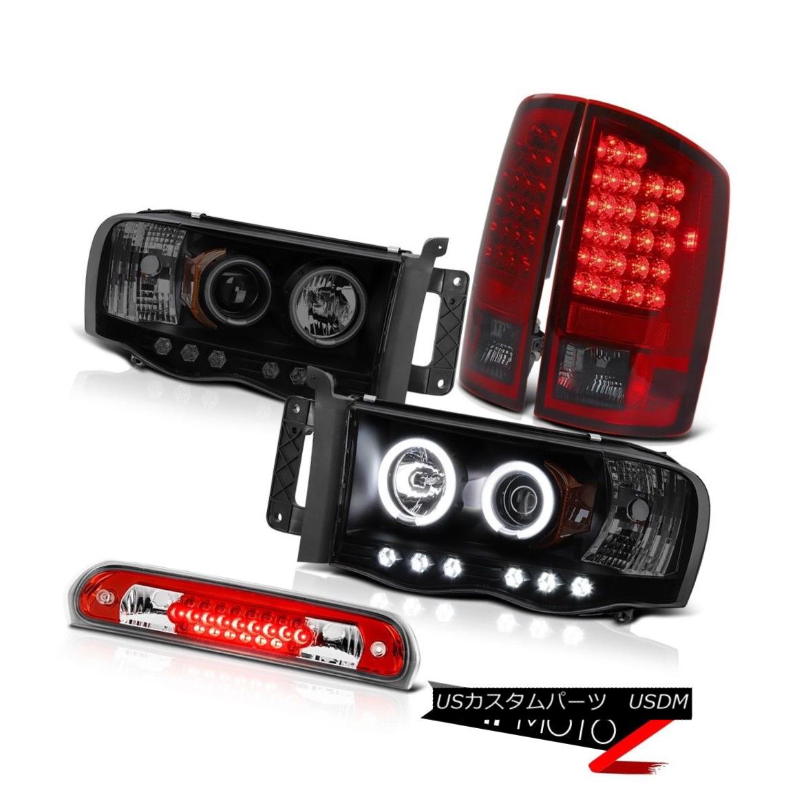 テールライト CCFL Smoke Black Halo Headlamps Tail Lights 3rd Brake Cargo LED 02-05 Dodge Ram CCFLスモークブラックハローヘッドランプテールライト3rdブレーキカーゴLED 02-05 Dodge Ram 【並行輸入品】