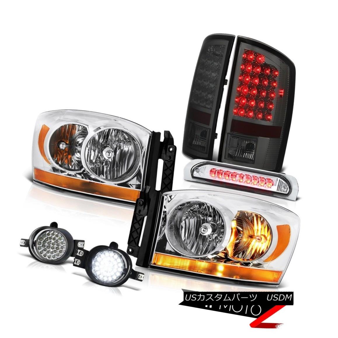 着後レビューで 送料無料 テールライト 06 3500クロームヘッドランプフォグライト3rdブレーキライトスモーキーテールランプdrl Ram 06 Drl Lamps Tail Smokey Light Brake 3rd Lights Fog Headlamps Chrome 3500 Ram Usdm 0056 647 Helpit Me