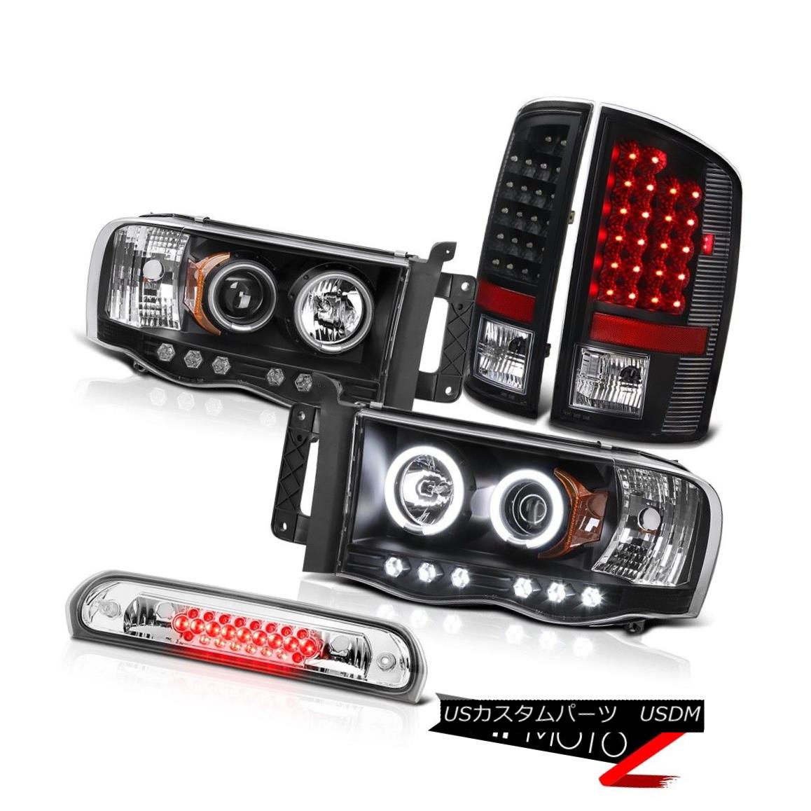 テールライト Black CCFL Ring Headlights Tail Light Assembly LED Roof Brake Cargo 02-05 Ram V6 ブラックCCFLリングヘッドライトテールライトアセンブリLED屋根用ブレーキカーゴ02-05 Ram V6 【並行輸入品】