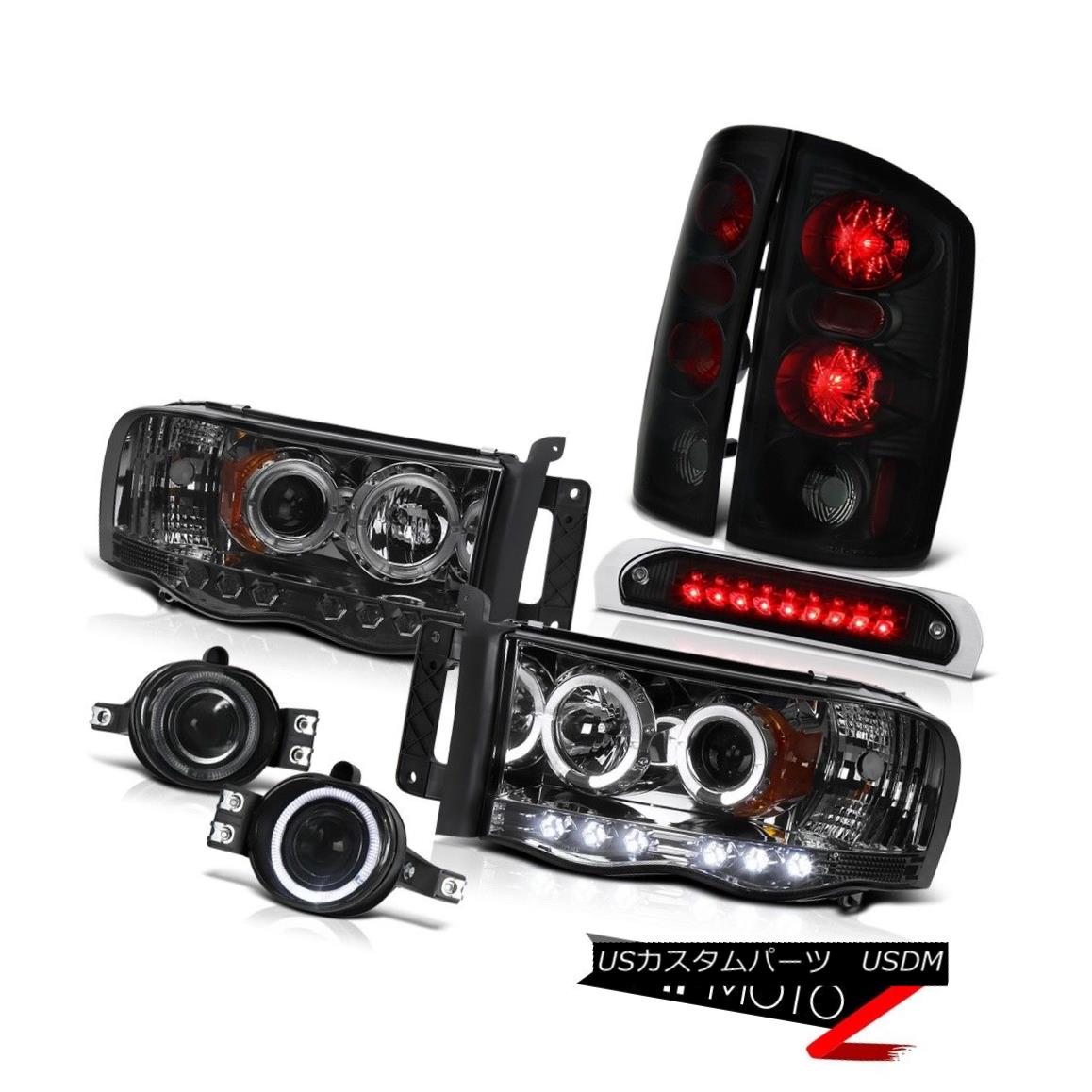 テールライト Smoke Headlights Sinister Black Tail Lights Fog Third Brake LED 02-05 Ram 1500 スモークヘッドライト不快な黒いテールライトフォグ第3ブレーキLED 02-05 Ram 1500 【並行輸入品】