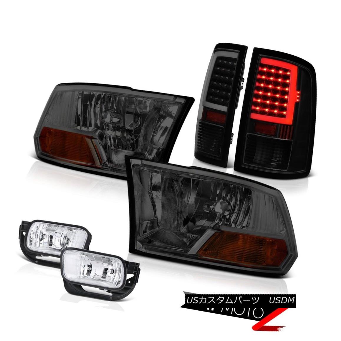 テールライト 2010-2018 Dodge RAM 2500 LED Tail Light Fog Smoked Factory Style Head Lamp SET 2010-2018ダッジRAM 2500 LEDテールライトフォグスモークファクトリースタイルヘッドランプSET 【並行輸入品】