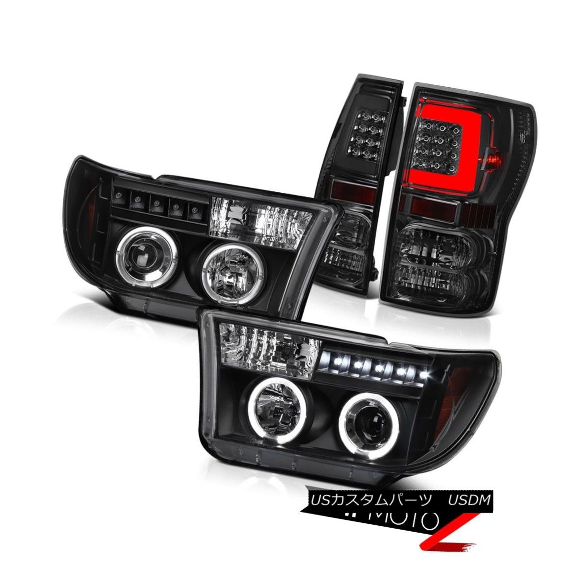 テールライト 07 08-11 12 13 Toyota Tundra Graphite Smoke Fiber Optic Tail Head Lights Pair 07 08-11 12 13トヨタ・トンドラグラファイト・スモークファイバーテール・ヘッドライト・ペア 【並行輸入品】