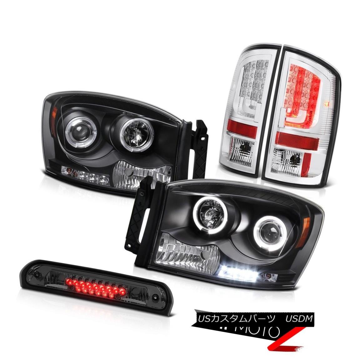 テールライト 2006 Ram 5.7L Tail Brake Lights Headlamps Smoked Roof Light Halo Ring Dual Halo 2006 Ram 5.7LテールブレーキライトヘッドランプスモークルーフライトHalo Ring Dual Halo 【並行輸入品】