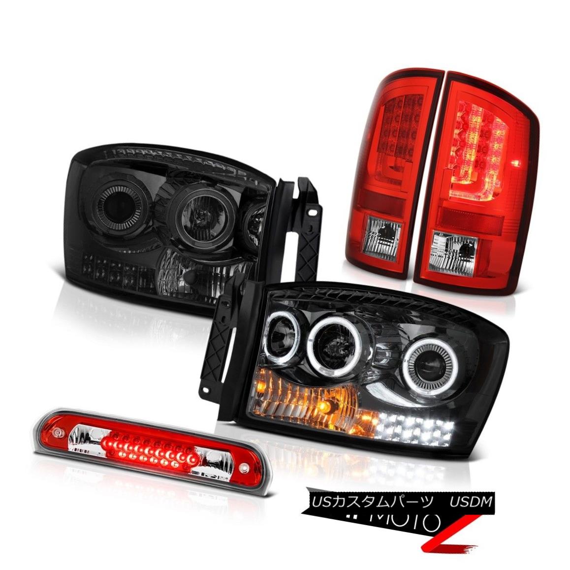 テールライト 07-08 Dodge Ram 1500 ST Wine Red Tail Lamps Headlamps Roof Cargo Lamp Halo Rim 07-08 Dodge Ram 1500 STワインレッドテールランプヘッドランプ屋根カーゴランプHalo Rim 【並行輸入品】