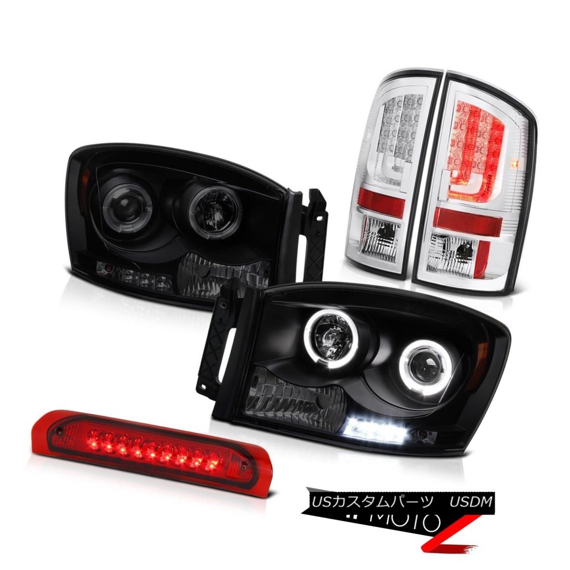 テールライト 2006 Ram 3500 Chrome Taillamps Headlamps Red Clear 3RD Brake Light LED Halo Rim 2006 Ram 3500 Chrome TaillampsヘッドランプRed Clear 3RDブレーキライトLED Halo Rim 【並行輸入品】