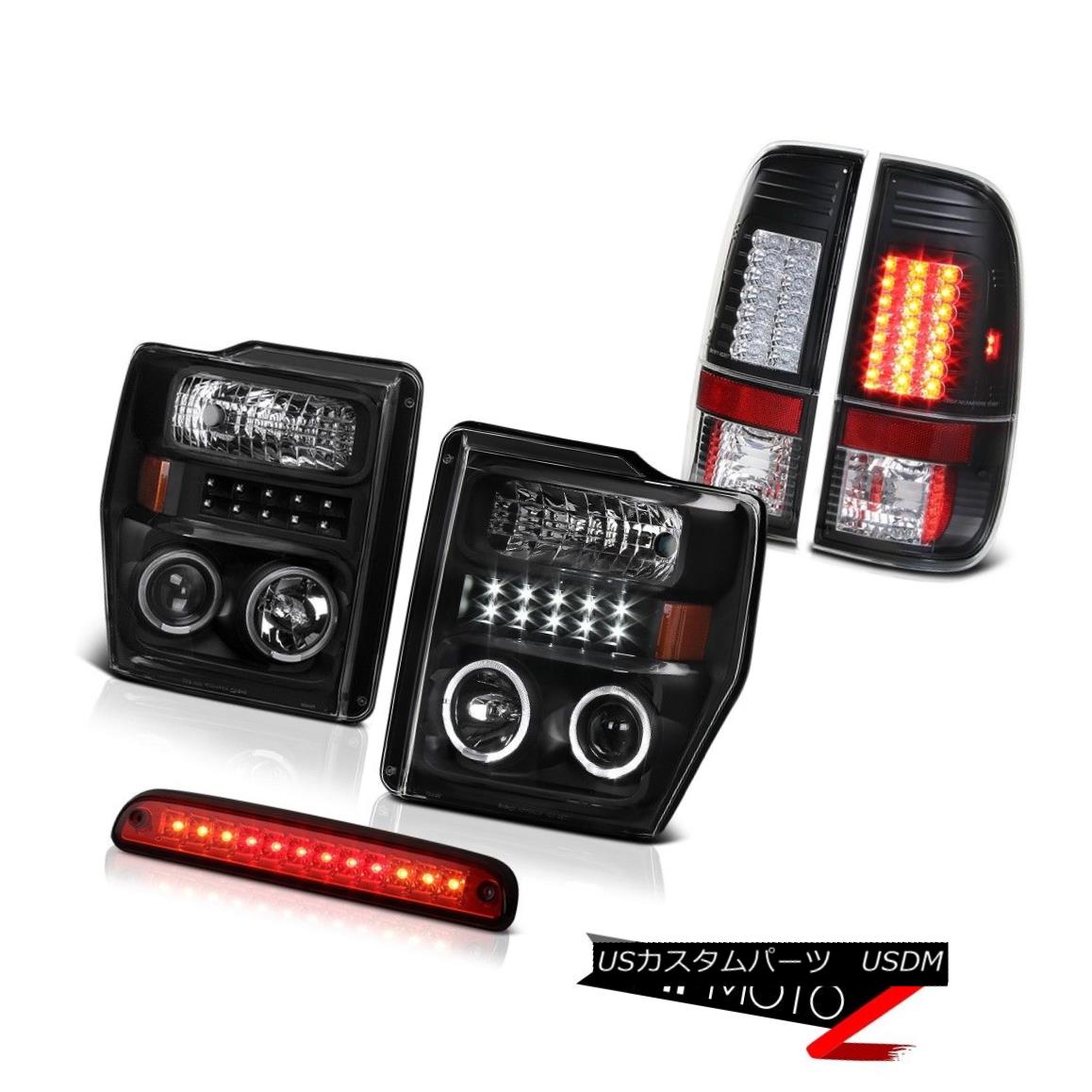 テールライト Daytime Projector Headlight Red Third Brake LED Black Tail Light 2008-10 F350 XL 昼間プロジェクターヘッドライトレッド第3ブレーキLEDブラックテールライト2008-10 F350 XL 【並行輸入品】