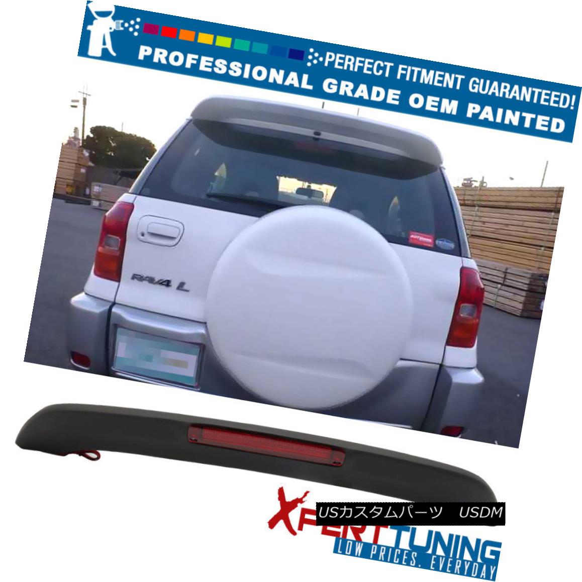 エアロパーツ Fit 01-05 Toyota RAV4 XA20 OE Factory Roof Spoiler &LED Brake OEM Painted Color フィット01-05トヨタRAV4 XA20 OE工場ルーフスポイラー＆LEDブレーキOEM塗装色 【並行輸入品】
