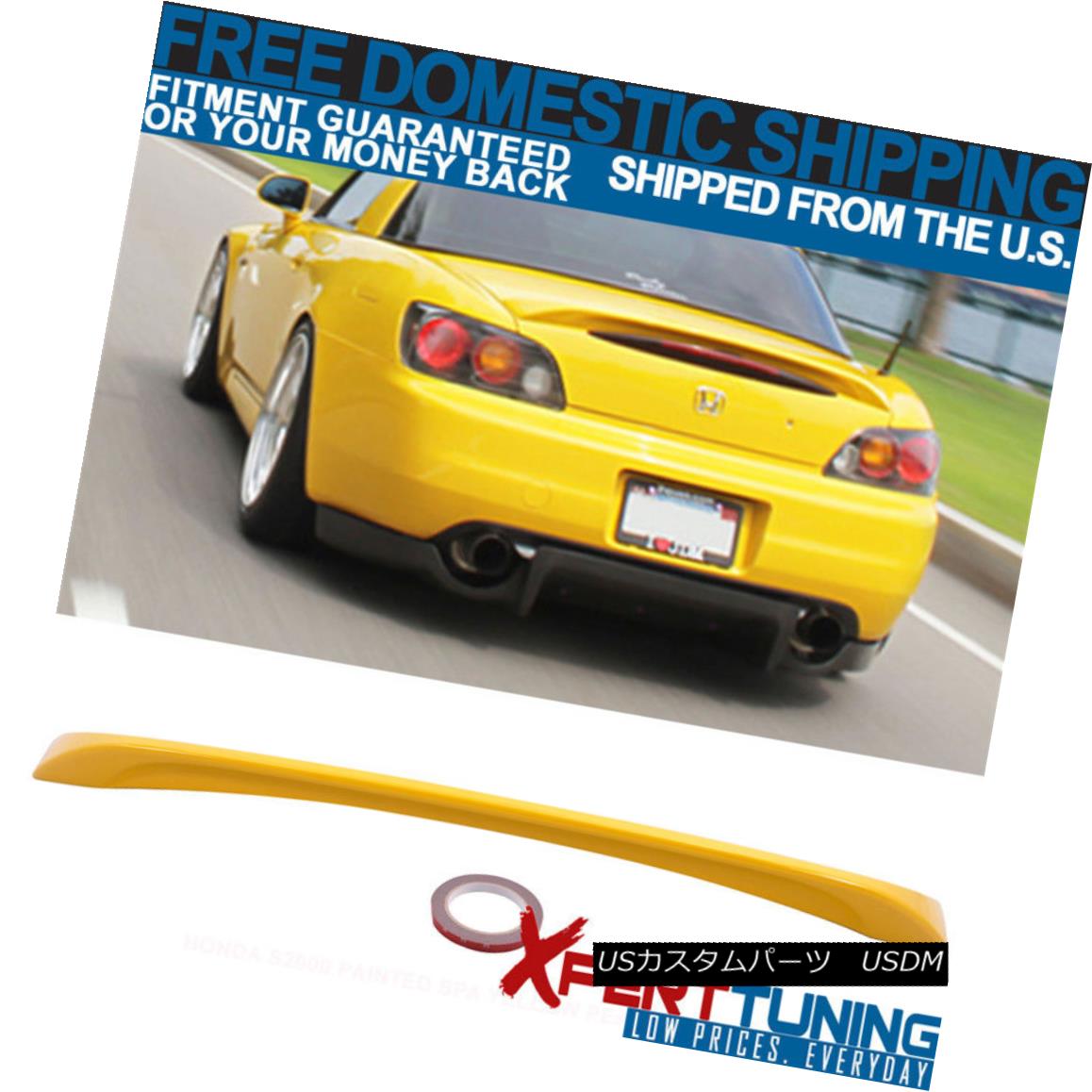 エアロパーツ 01-03 S2000 AP1 2Dr Trunk Spoiler Painted SPA Yellow Pearl # Y52P - ABS 01-03 S2000 AP1 2DrトランクスポイラーペイントSPAイエローパール＃Y52P - ABS 【並行輸入品】