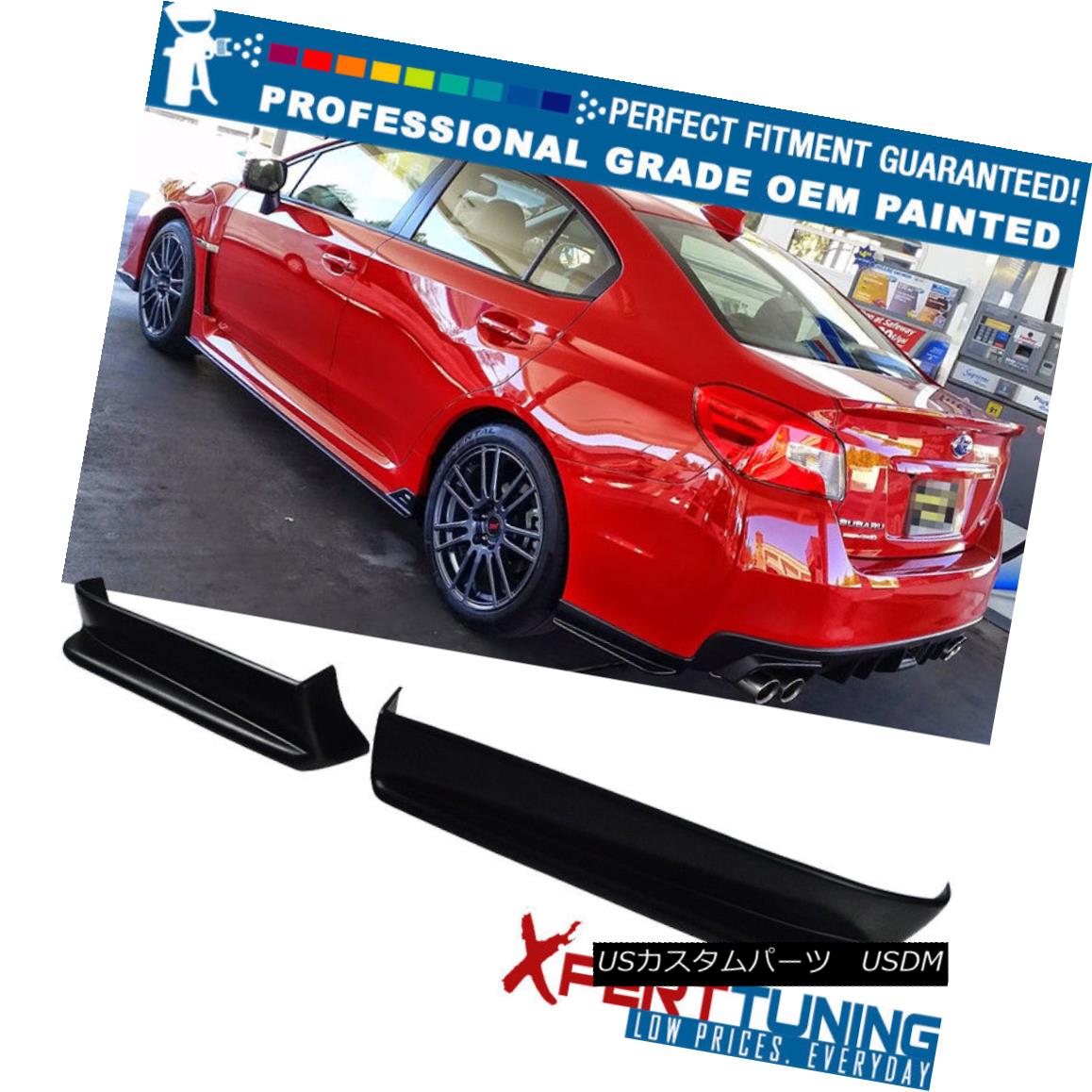 エアロパーツ Fits 15-18 Subaru WRX STI Painted Rear Bumper Apron Diffuser OEM Painted Color フィット15-18スバルWRX STI塗装後部バンパーエプロンディフューザーOEM塗装色 【並行輸入品】