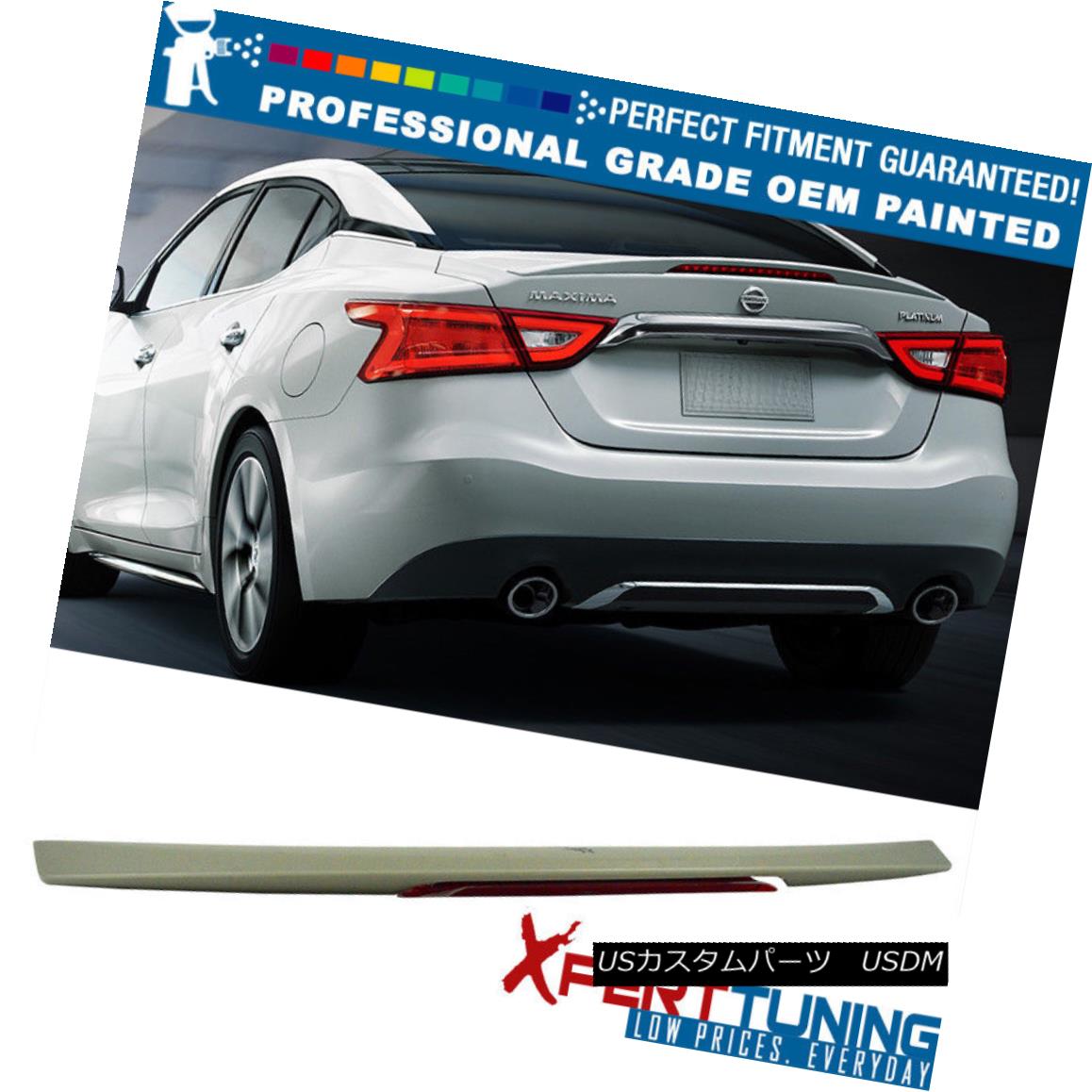 エアロパーツ Fit 16-18 Maxima A36 4Dr Painted Trunk Spoiler LED Brake - OEM Painted Color フィット16-18マキシマA36 4Dr塗装トランクスポイラーLEDブレーキ - OEM塗装色 【並行輸入品】