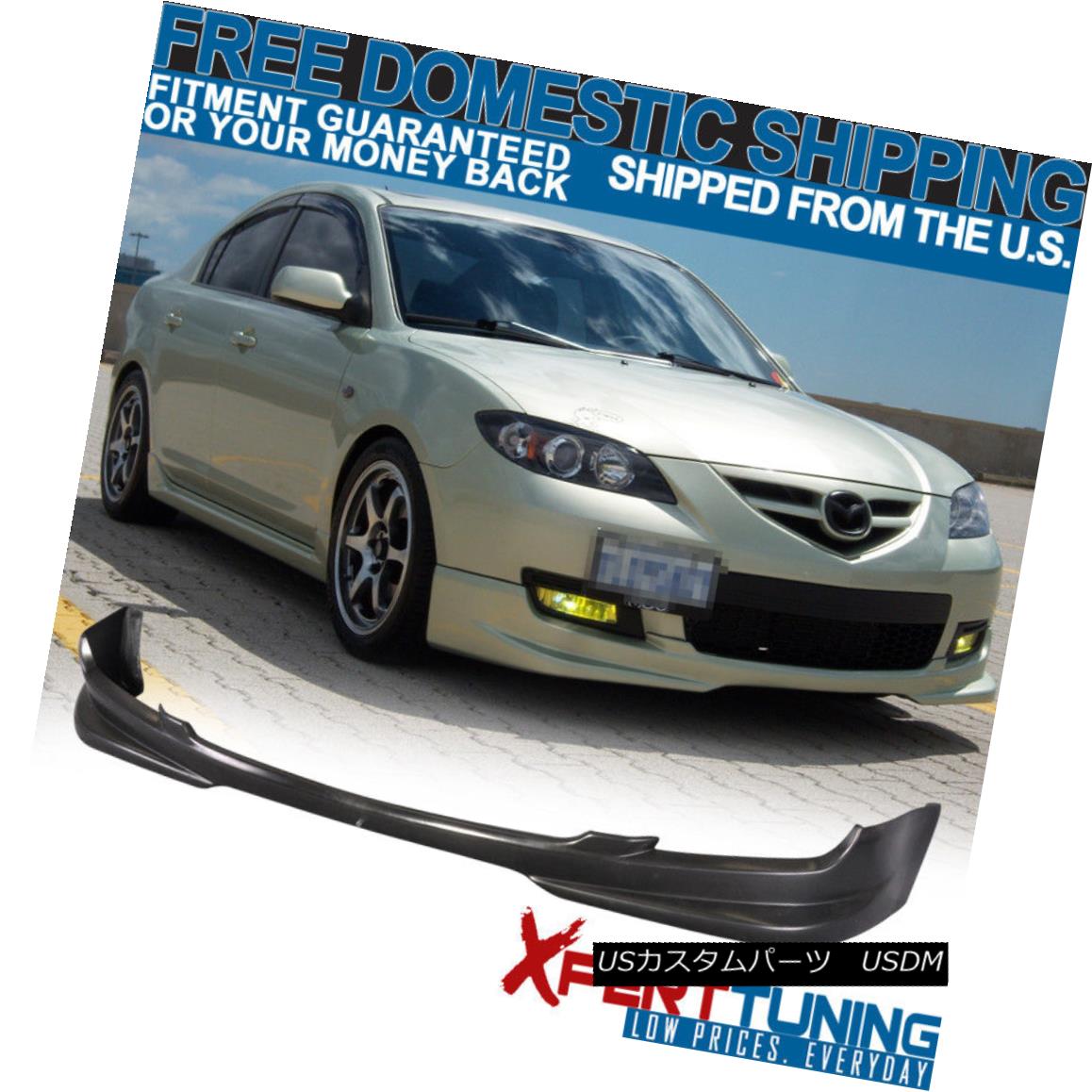 エアロパーツ Fit 2007-2009 Mazda 3 S Model N1 Style Polyurethane Front Bumper Lip Spoiler フィット2007-2009マツダ3 SモデルN1スタイルポリウレタンフロントバンパーリップスポイラー 【並行輸入品】