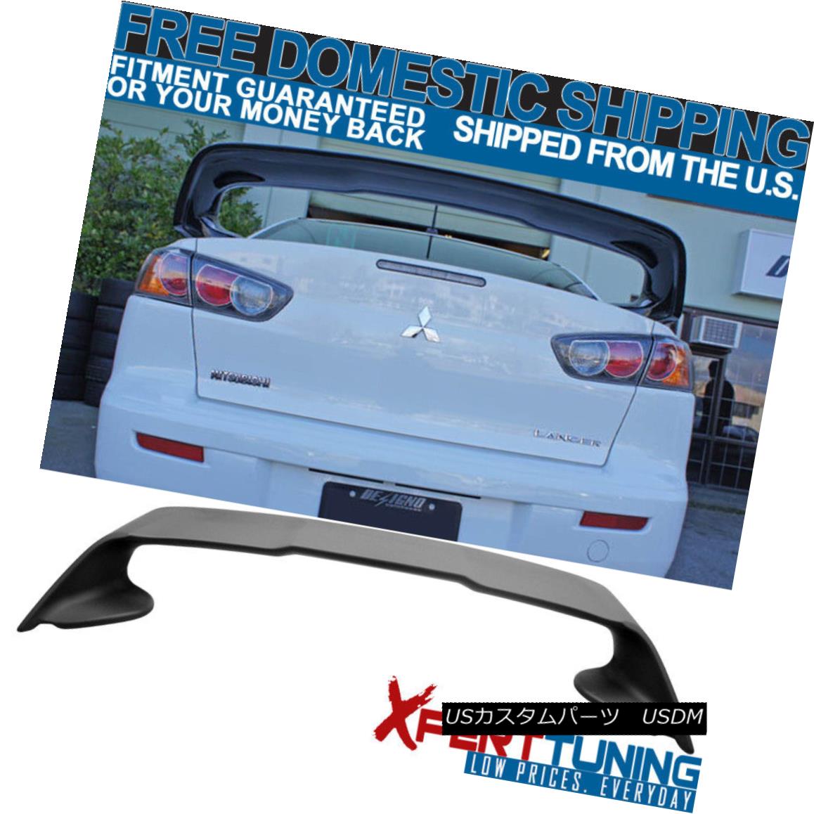 エアロパーツ 08-17 Mitsubishi Lancer EVO 10 EVO-X Matte Black ABS Rear Trunk Spoiler Wing 08-17三菱ランサーEVO 10 EVO-XマットブラックABSリアトランク・スポイラーウイング 【並行輸入品】