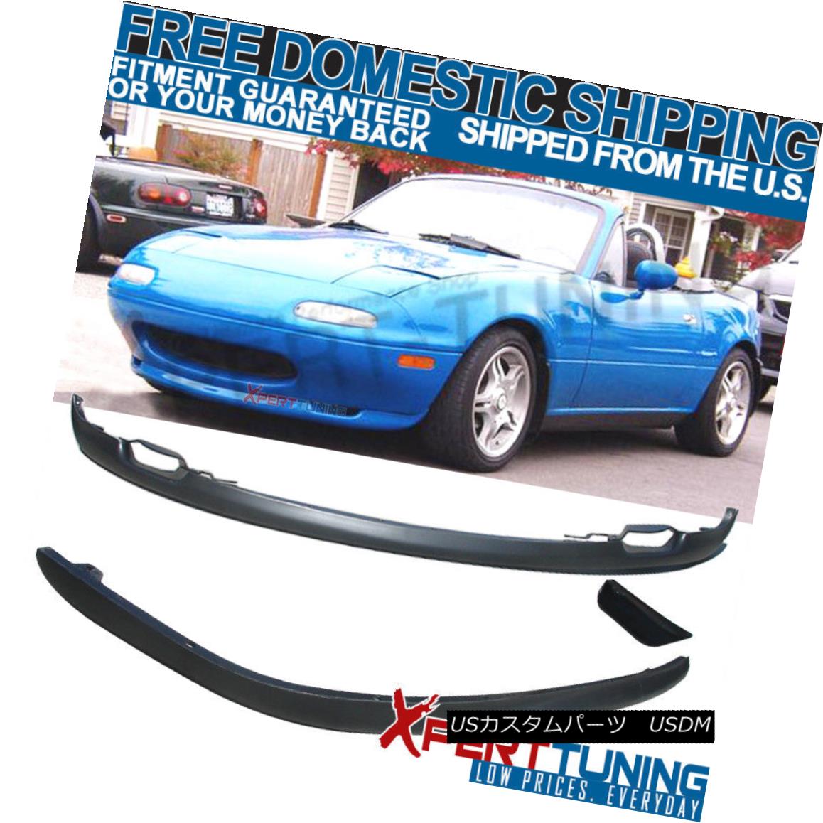 エアロパーツ Fits Mazda Miata MX5 90-97 OE Factory Style Front + Rear Lip Bumper Spoiler フィットマツダMiata MX5 90-97 OE工場スタイルフロント+リアリップバンパースポイラー 【並行輸入品】