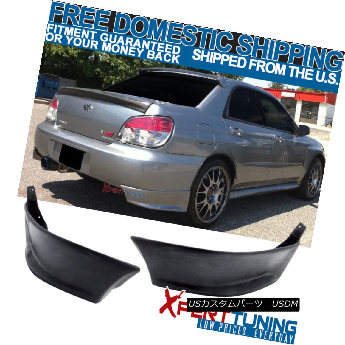 エアロパーツ Fit For 02-07 Subaru Impreza WRX Rear Bumper Lip Splitter 2Pc Valance Spats 02-07 Subaru Impreza WRXリアバンパーリップスプリッター2Pc Valance Spats 【並行輸入品】