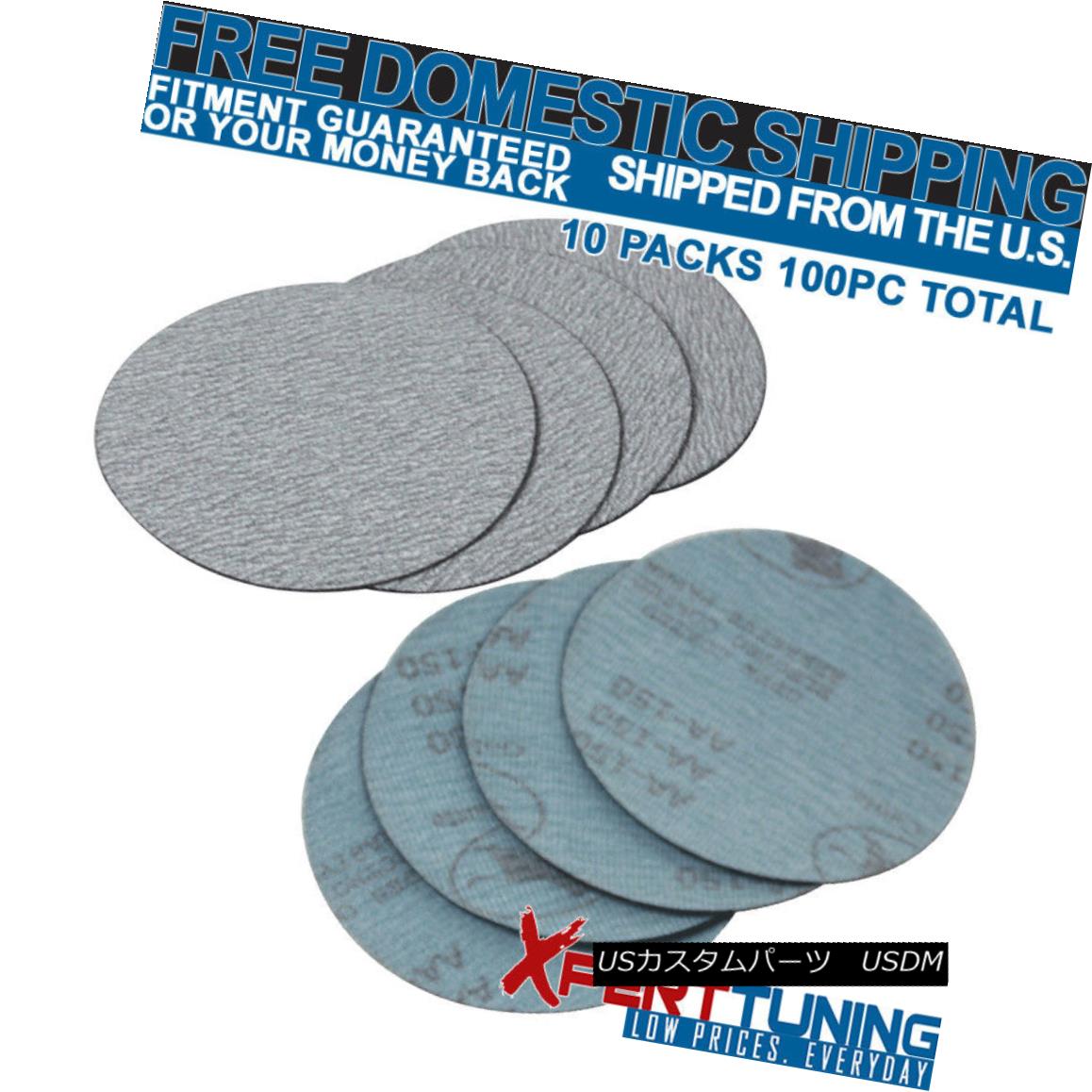 エアロパーツ 100PC 5Inch 127mm 150 Grit Auto Sanding Disc Bumper Collision Repair Sand Paper 100PC 5インチ127ミリメートル150グリット自動サンディングディスクバンパー衝突修復サンドペーパー 【並行輸入品】