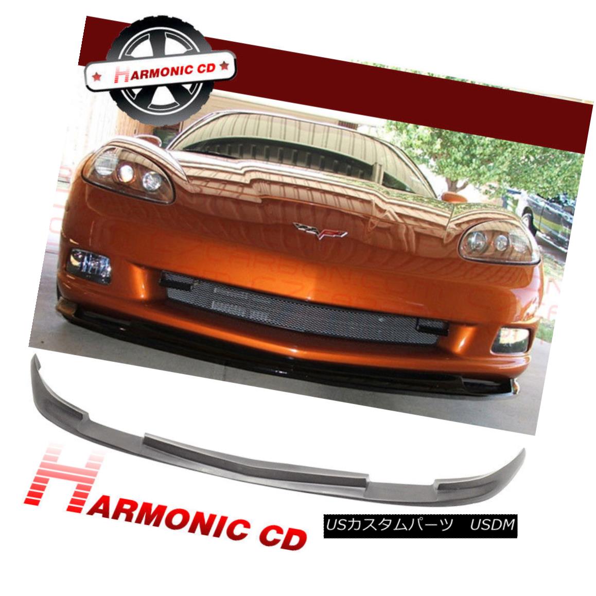 エアロパーツ Fits 05-13 Chevy Corvette C6 ZR1 Style Front Bumper Lip Spoiler Bodykit PU フィット05-13シボレーコルベットC6 ZR1スタイルフロントバンパーリップスポイラーボディキットPU 【並行輸入品】