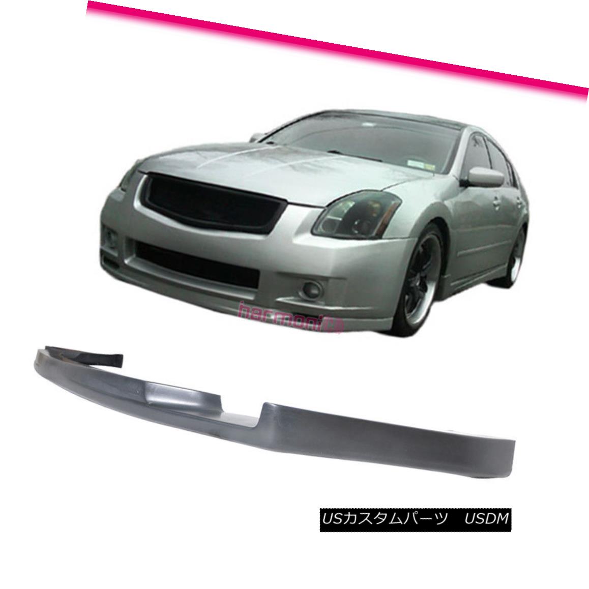 エアロパーツ Fits 07 08 Nissan Maxima JDM Urethane A-SPEC Front Bumper Lip Spoiler フィット07 08日産マキシマJDMウレタンA-SPECフロントバンパーリップスポイラー 【並行輸入品】