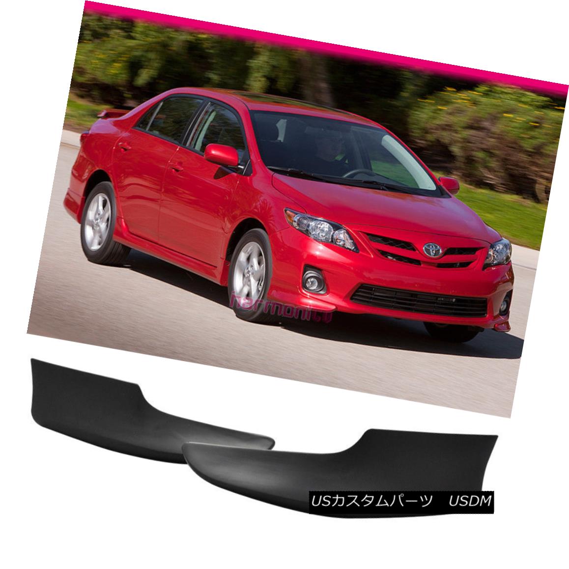 エアロパーツ Fits 11-13 Toyota Corolla PP 2Pcs OE Style Front Bumper Lip Spoiler Bodykit フィット11-13トヨタカローラPP 2個OEスタイルフロントバンパーリップスポイラーボディキット 【並行輸入品】