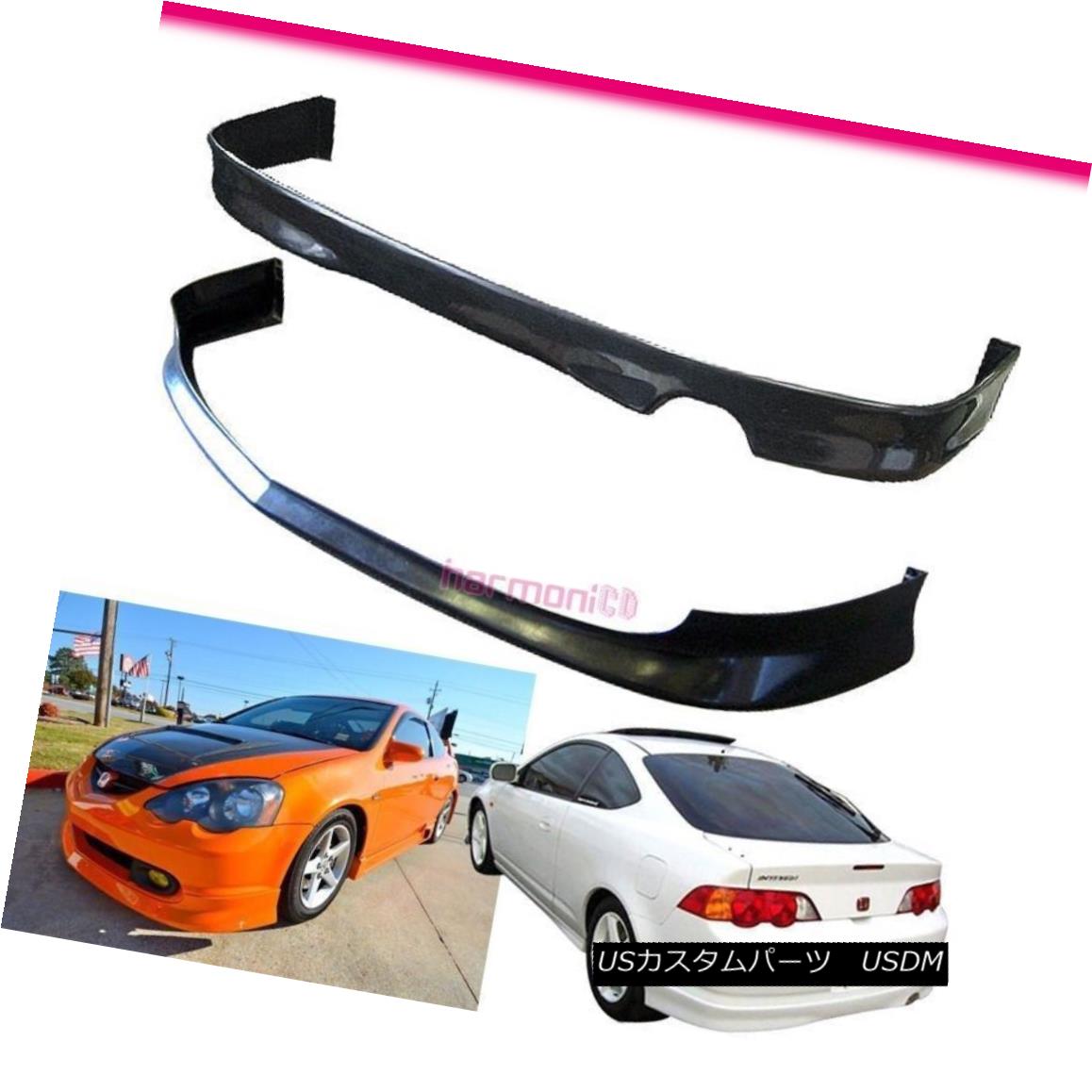 エアロパーツ Fits 2002-2004 Acura RSX 2Dr PU Front+Rear Bumper Lip JDM Style フィット2002-2004 Acura RSX 2Dr PUフロント+リアバンパーリップJDMスタイル 【並行輸入品】|カスタムパーツ WORLD倉庫