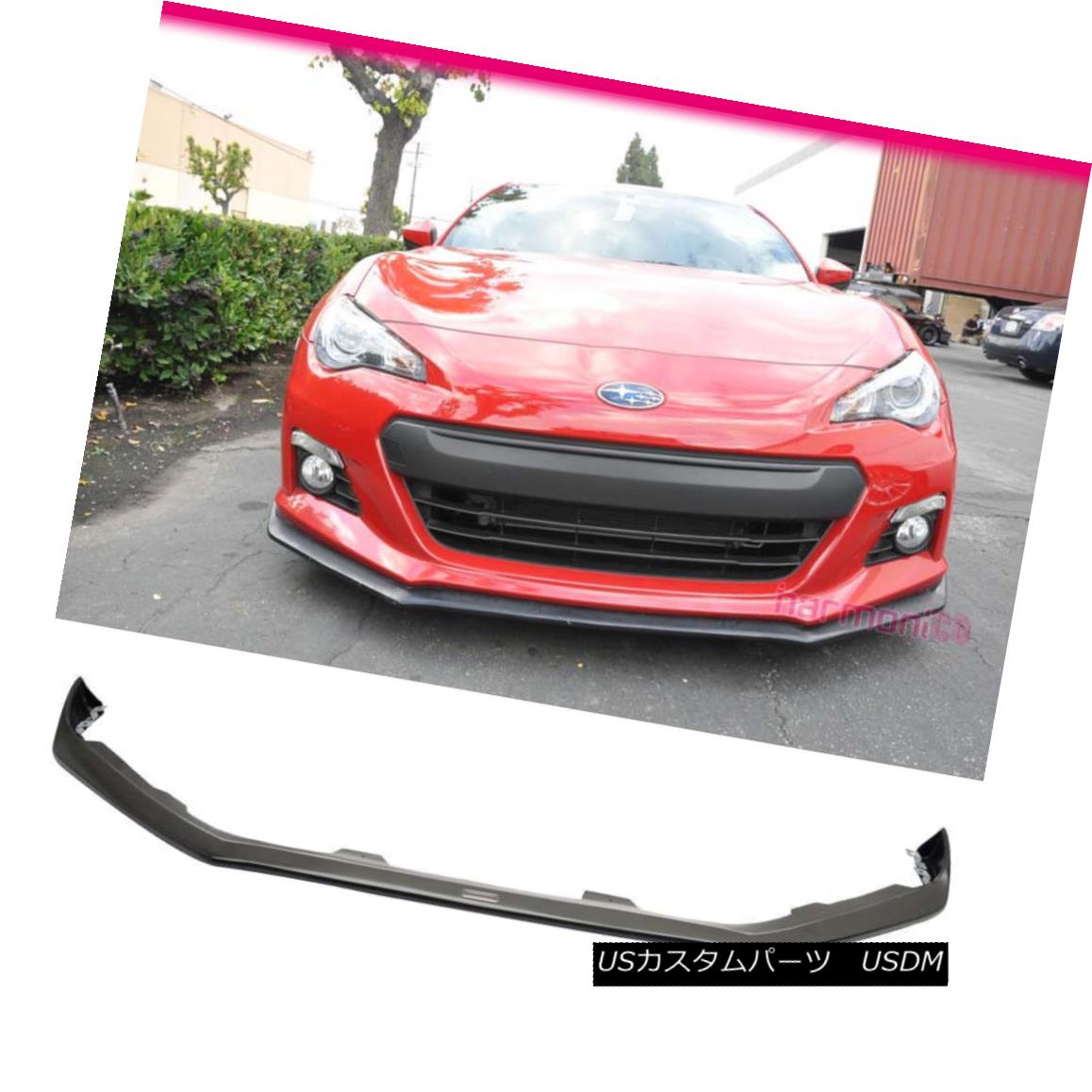 エアロパーツ Fits 13-16 Subaru BRZ 2Dr Black STi Style Poly Urethane Front Bumper Lip フィット13-16スバルBRZ 2DrブラックSTiスタイルポリウレタンフロントバンパーリップ 【並行輸入品】｜カスタムパーツ WORLD倉庫