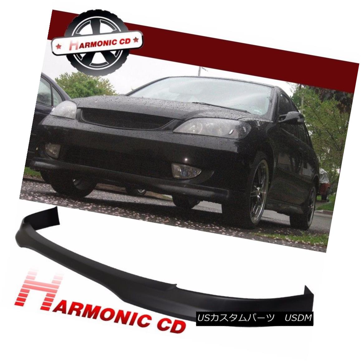 エアロパーツ Fits 01-03 Honda Civic 2Dr 4Dr Sedan Coupe Type-R TR Style PP Front Bumper Lip フィット01-03ホンダシビック2Dr 4Drセダンクーペタイプ-R TRスタイルPPフロントバンパーリップ 【並行輸入品】