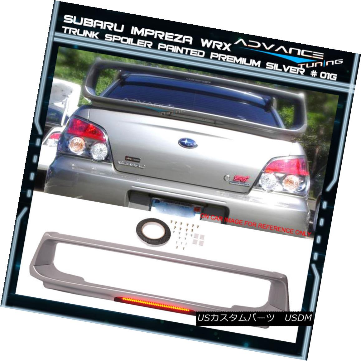 エアロパーツ Fit 02-07 Subaru Impreza WRX Trunk Spoiler Painted Premium Silver # 01G フィット02-07スバルインプレッサWRXトランクスポイラー塗装プレミアムシルバー＃01G 【並行輸入品】