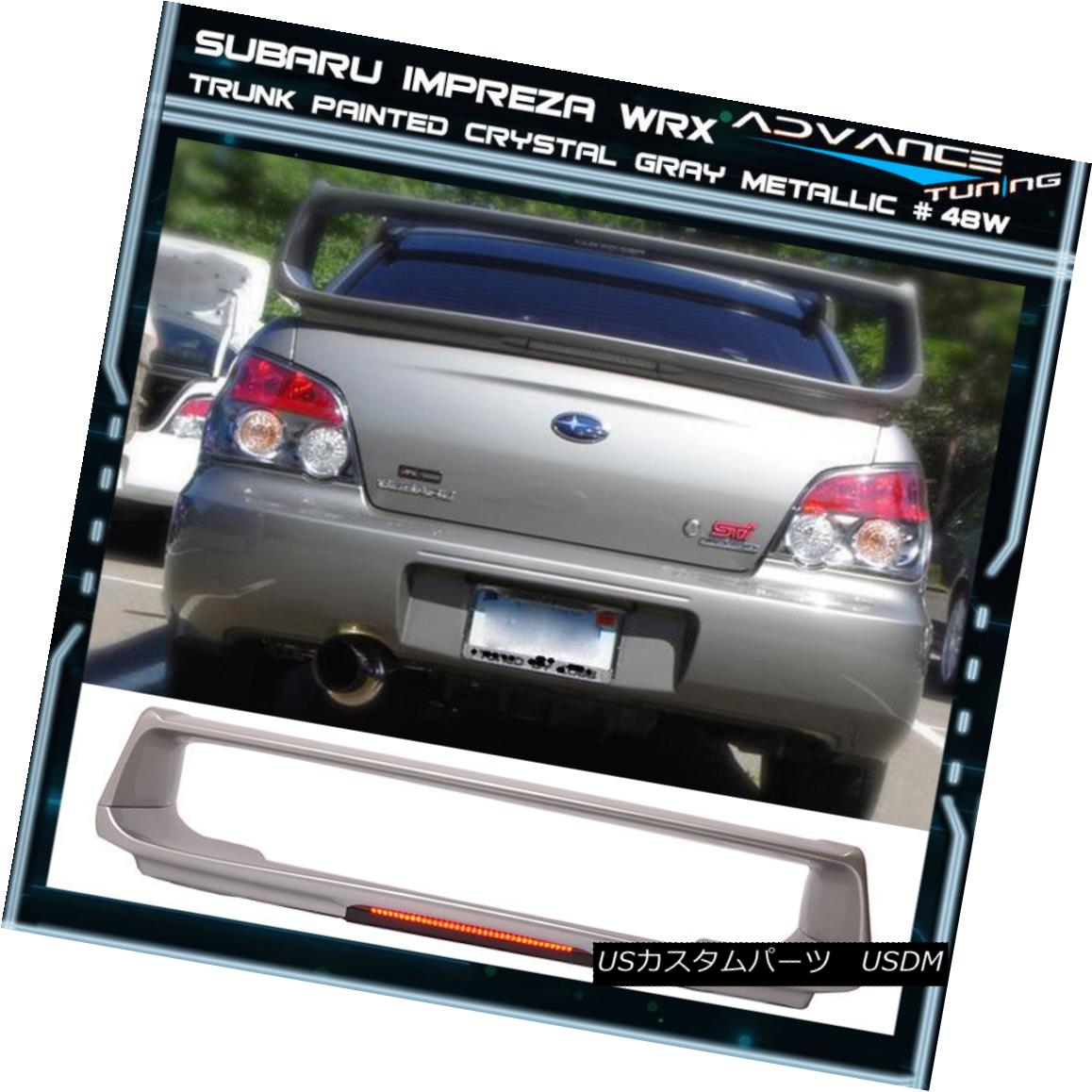 エアロパーツ 02-07 Fit WRX OEM Painted Color Crystal Gray Metallic ABS Trunk Spoiler (#48W) 02-07フィットWRX OEM塗装カラークリスタルグレーメタリックABSトランクスポイラー（＃48W） 【並行輸入品】