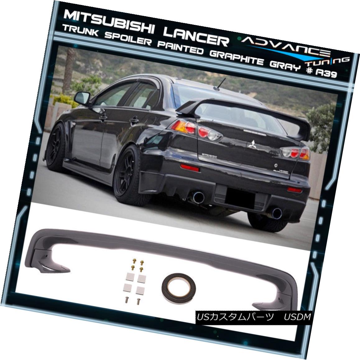 エアロパーツ 08-17 Mitsubishi Lancer EVO MR Trunk Spoiler OE Painted Graphite Gray #A39 08-17三菱ランサーEVO MRトランク・スポイラーOE塗装グラファイトグレー#A39 【並行輸入品】|カスタムパーツ WORLD倉庫