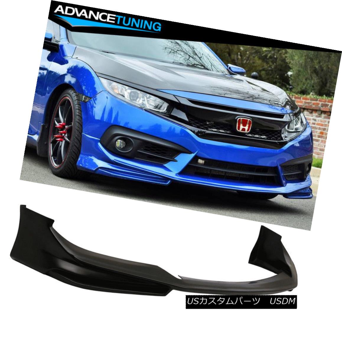 エアロパーツ Fits 16-18 Honda Civic AP Style Front Bumper Lip - Polyurethane PU 16-18ホンダシビックAPスタイルのフロントバンパーリップ - ポリウレタンPUに適合 【並行輸入品】 106,150円