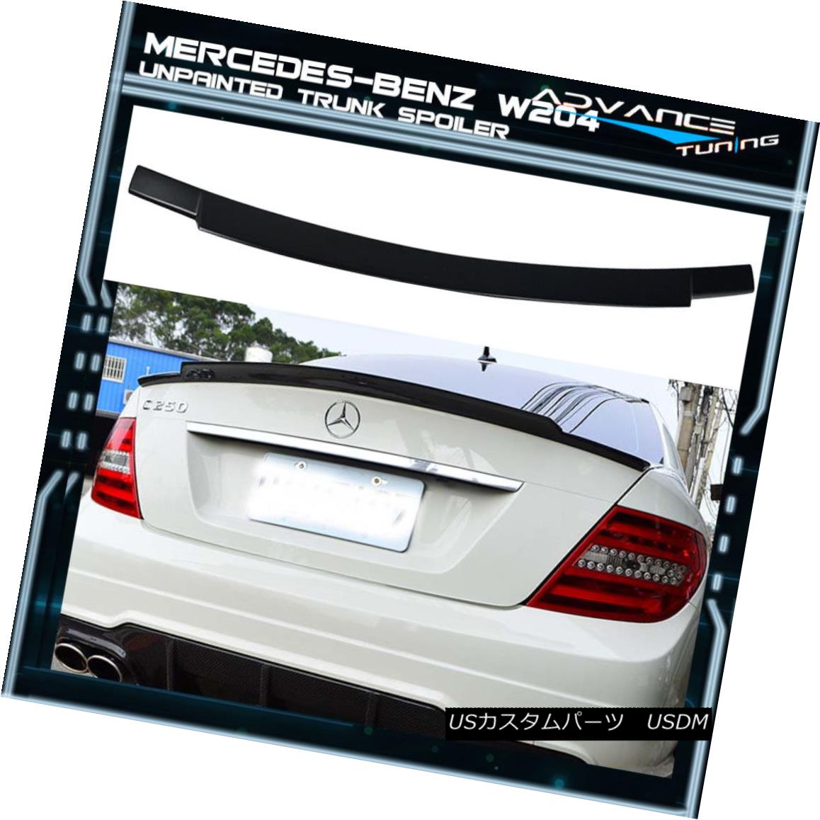 エアロパーツ Fits 08-14 Benz C-Class W204 4Dr Sedan V Style Unpainted Trunk Spoiler - ABS フィット08-14ベンツCクラスW204 4DrセダンVスタイル無塗装トランクスポイラー - ABS 【並行輸入品】｜カスタムパーツ WORLD倉庫