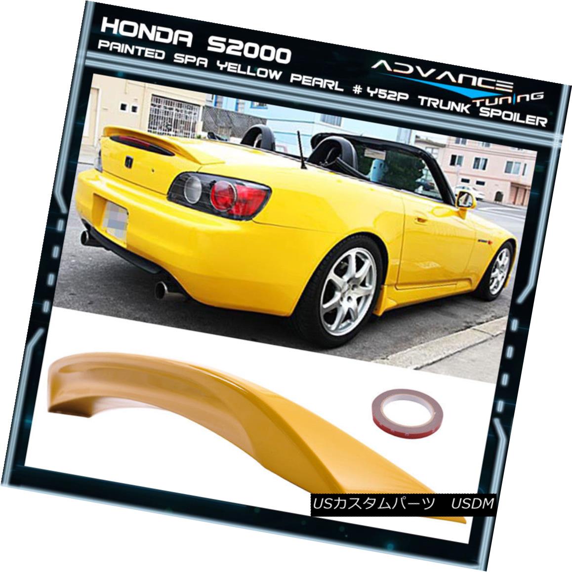 エアロパーツ 01-03 S2000 Ap1 2DR ABS Trunk Spoiler OEM Painted Color Spa Yellow Pearl # Y52P 01-03 S2000 Ap1 2DR ABSトランクスポイラーOEM塗装カラースパイエローパール#Y52P 【並行輸入品】|カスタムパーツ WORLD倉庫