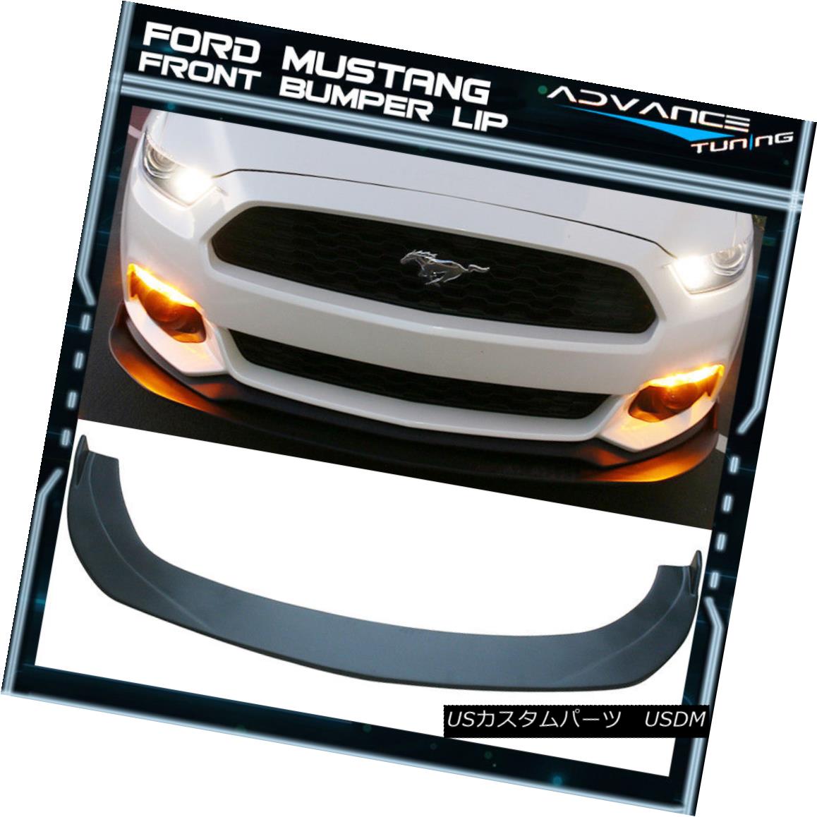 エアロパーツ For 15-17 Ford Mustang Front Bumper Lip Under Splitter Unpainted Polypropylene 15-17 Ford Mustangフロントバンパーリップアンダースプリッターアンペイントポリプロピレン 【並行輸入品】