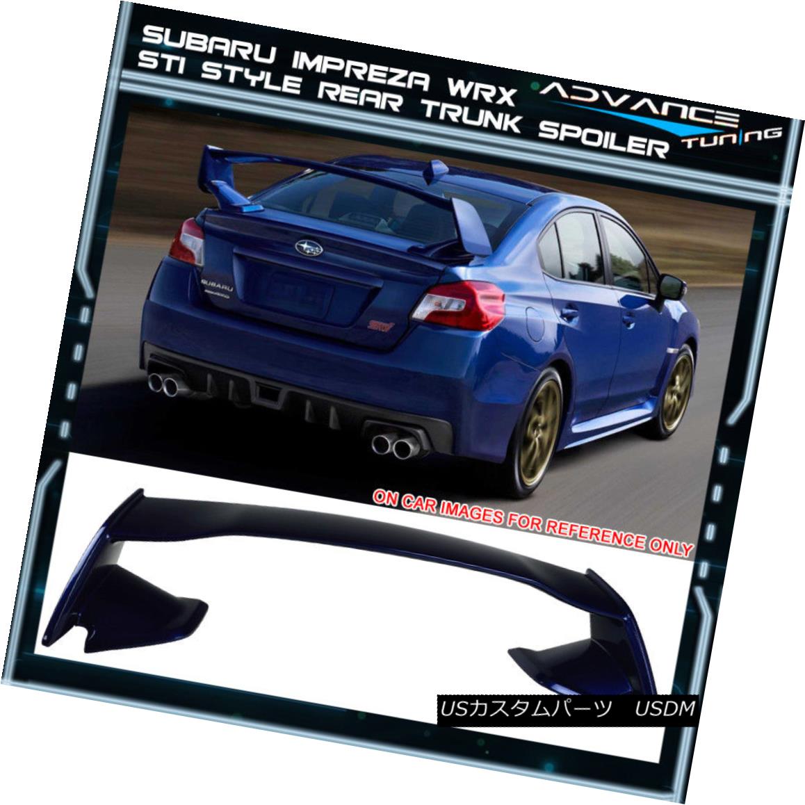 エアロパーツ Fits 15-18 Subaru WRX STI Style Trunk Spoiler Painted Galaxy Blue Metallic # E8H フィット15-18スバルWRX STIスタイルトランクスポイラーペイントギャラクシーブルーメタリック＃E8H 【並行輸入品】