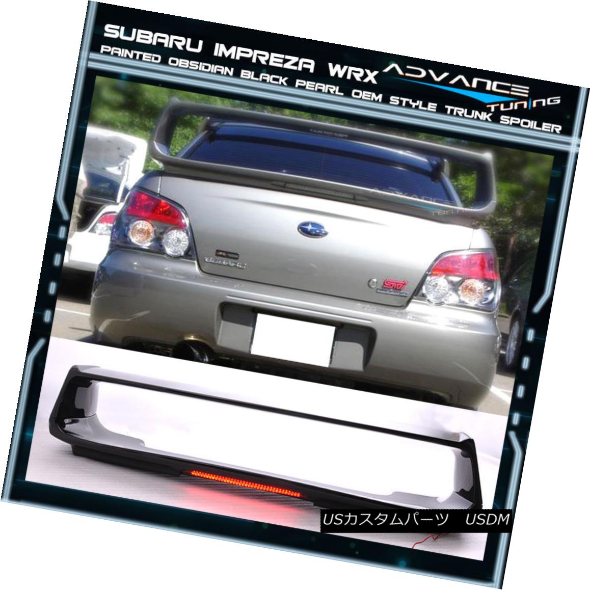 エアロパーツ 02-07 Fit WRX OEM Painted Color Obsidian Black Pearl ABS Trunk Spoiler (#32J) 02-07フィットWRX OEM塗装色黒曜石ブラックパールABSトランクスポイラー（＃32J） 【並行輸入品】