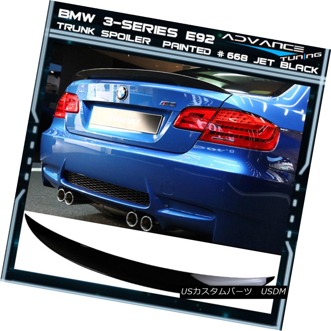 エアロパーツ 07-13 BMW 3-Series E92 P Style Trunk Spoiler OEM Painted Color # 668 Jet Black 07-13 BMW 3シリーズE92 PスタイルトランクスポイラーOEM塗装カラー＃668ジェットブラック 【並行輸入品】｜カスタムパーツ WORLD倉庫
