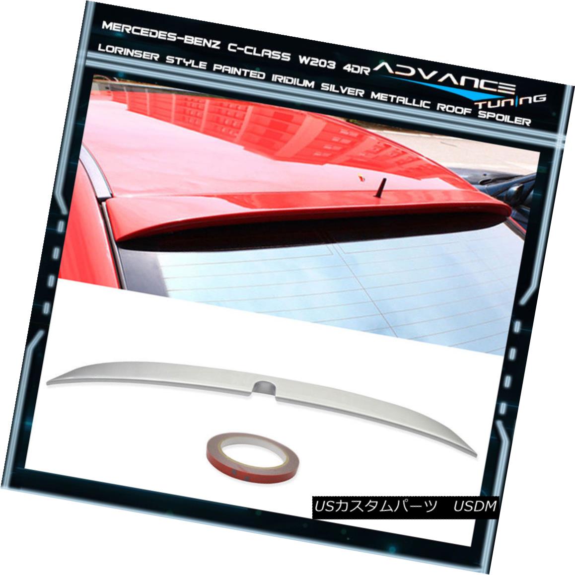 エアロパーツ 01-07 Benz C W203 Roof Spoiler OEM Painted Color # 744 Brilliant Silver Metallic 01-07ベンツC W203ルーフスポイラーOEM塗装カラー＃744ブリリアントシルバーメタリック 【並行輸入品】