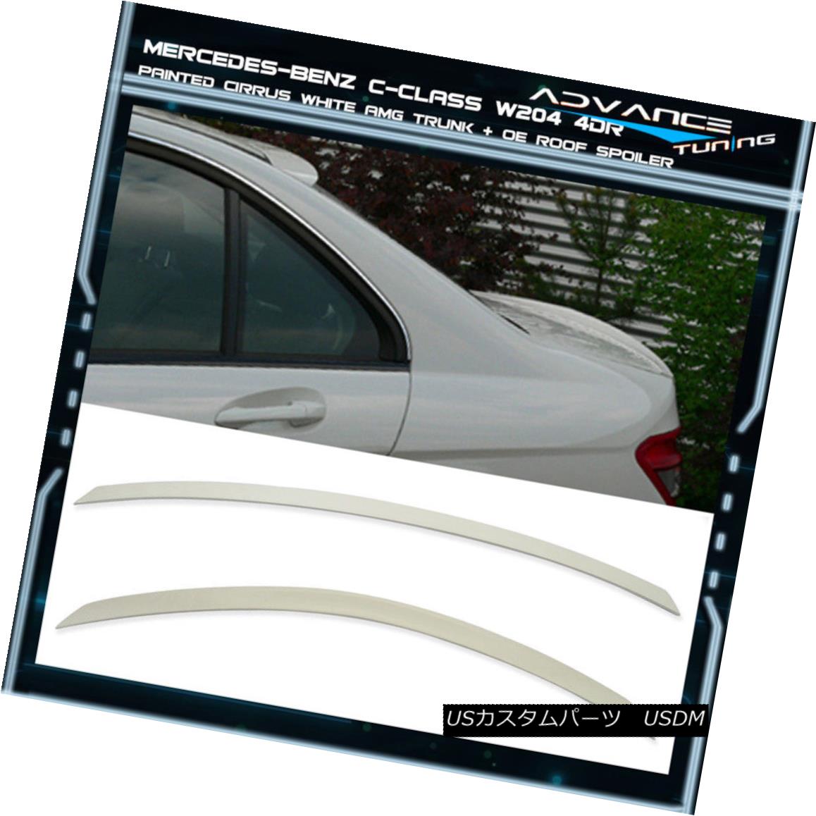 エアロパーツ 08-14 BENZ W204 4D AMG Trunk+Roof Spoiler OEM Painted Color # 650 Cirrus White 08-14ベンツW204 4D AMGトランク+ルーフスポイラーOEM塗装カラー＃650 Cirrus White 【並行輸入品】