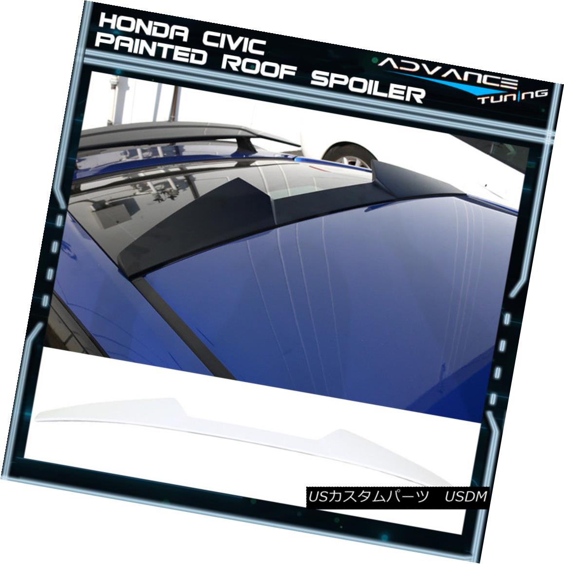 エアロパーツ 16-18 Civic 2Dr Coupe Roof Spoiler OEM Painted Color #NH788P White Orchid Pearl 16-18シビック2DrクーペルーフスポイラーOEM塗装色＃NH788Pホワイトオーキッドパール 【並行輸入品】