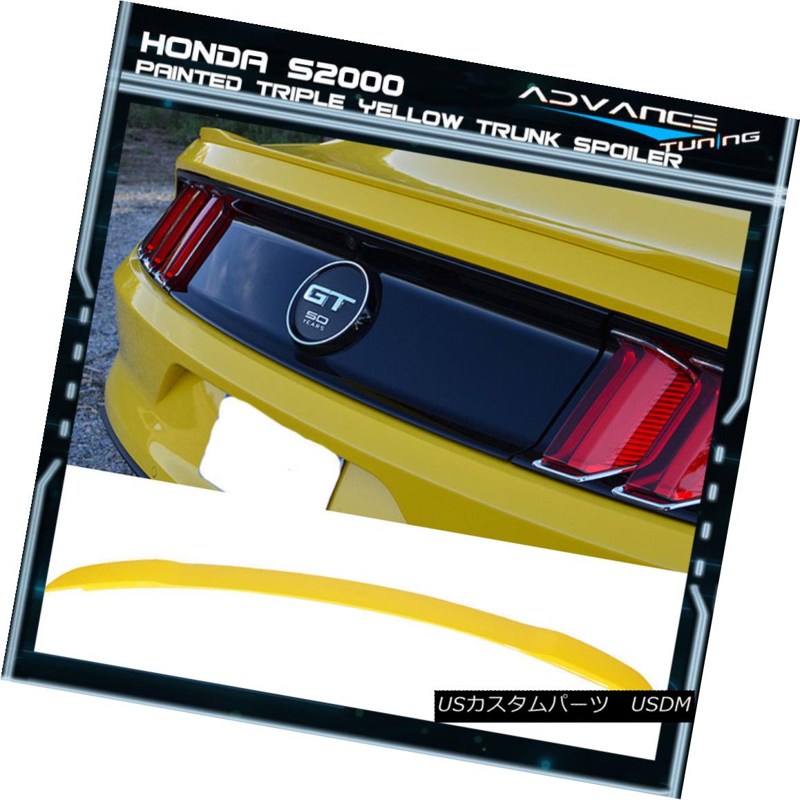 エアロパーツ 15-18 Ford Mustang GT Trunk Spoiler OEM Painted Color Triple Yellow 15-18フォードマスタングGTトランクスポイラーOEM塗装カラートリプルイエロー 【並行輸入品】|カスタムパーツ WORLD倉庫