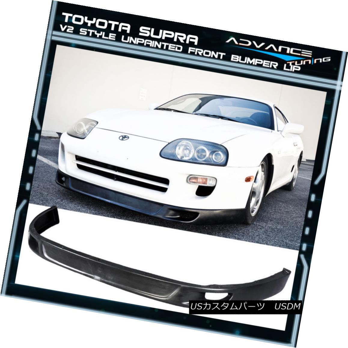 エアロパーツ For 93-98 Toyota Supra Front Bumper Lip Spoiler V2 Style O The V1 Side Flaps PU 93-98トヨタスープラフロントバンパーリップスポイラーV2スタイルO V1サイドフラップPU 【並行輸入品】｜カスタムパーツ WORLD倉庫