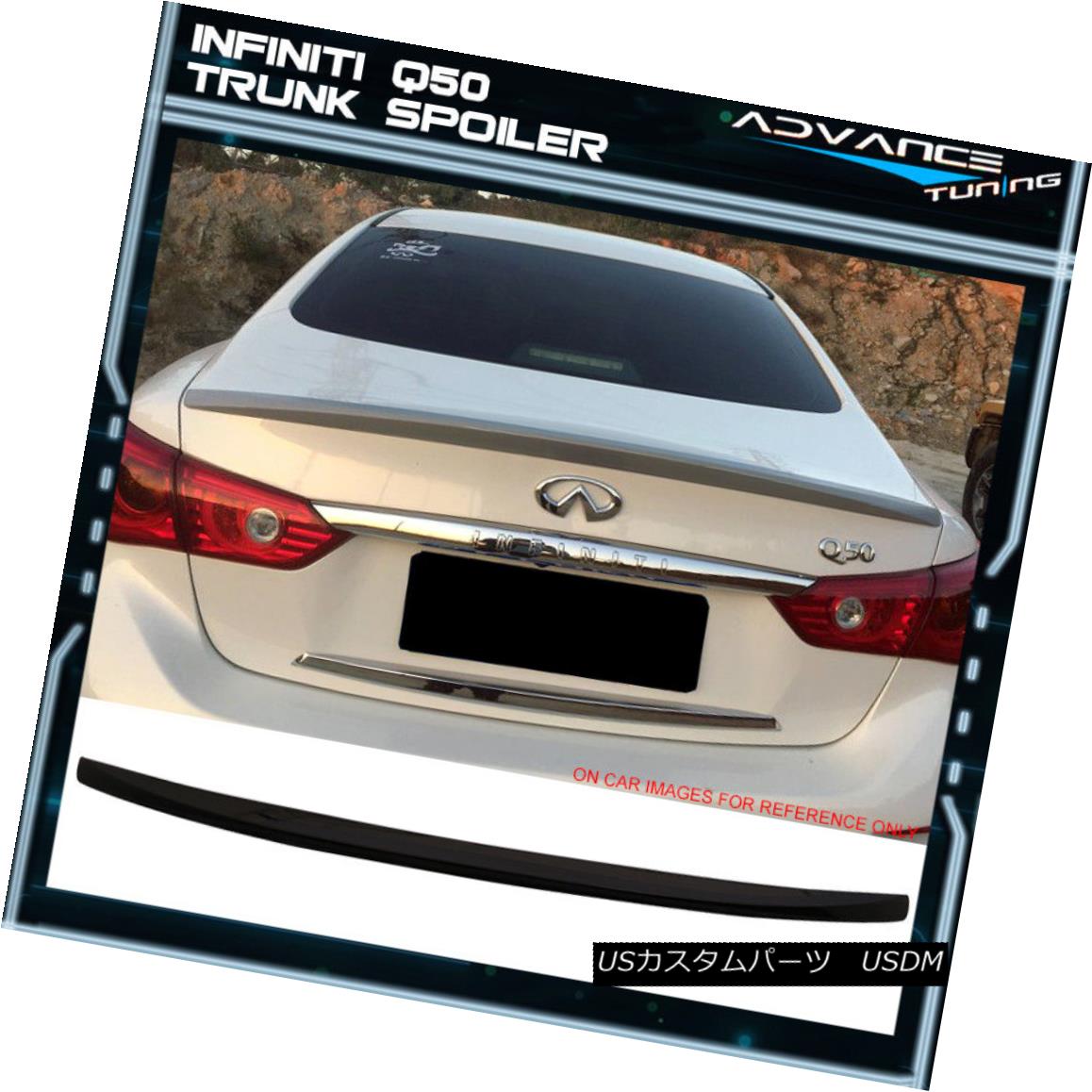 エアロパーツ Fits 15-18 Infiniti Q50 4DR Sedan Trunk Spoiler Painted #KH3 Black Obsidian フィット15-18インフィニティQ50 4DRセダントランクスポイラー＃KH3黒黒曜石を塗った 【並行輸入品】｜カスタムパーツ WORLD倉庫