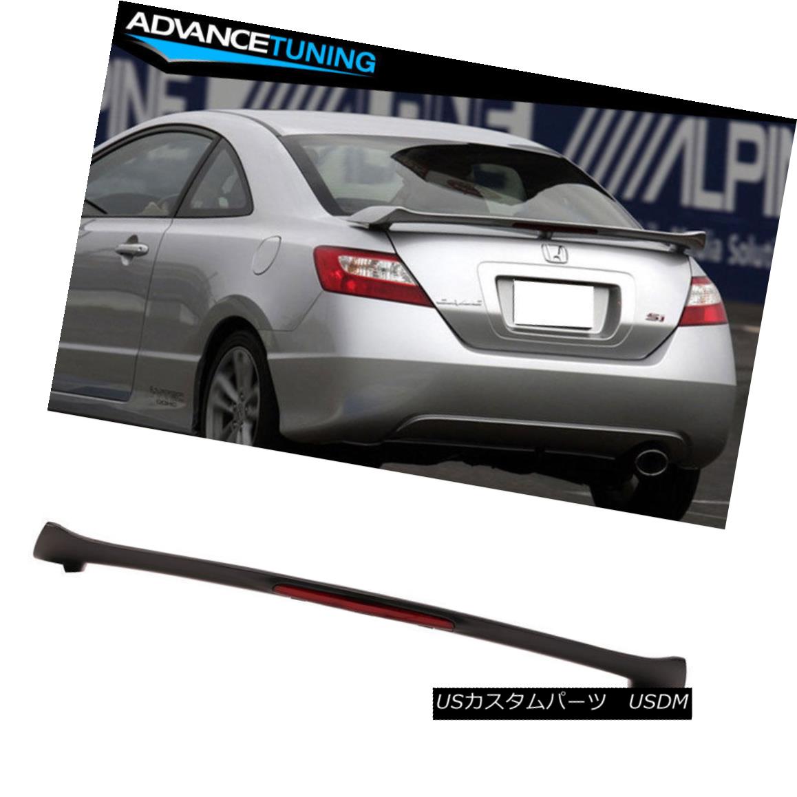 エアロパーツ Fits 06-11 Honda Civic Si 2Dr Coupe LED 3rd Brake Trunk Spoiler Unpainted - ABS フィット06-11ホンダシビックSi 2DrクーペLED第3ブレーキトラックスポイラー無塗装 - ABS 【並行輸入品】｜カスタムパーツ WORLD倉庫