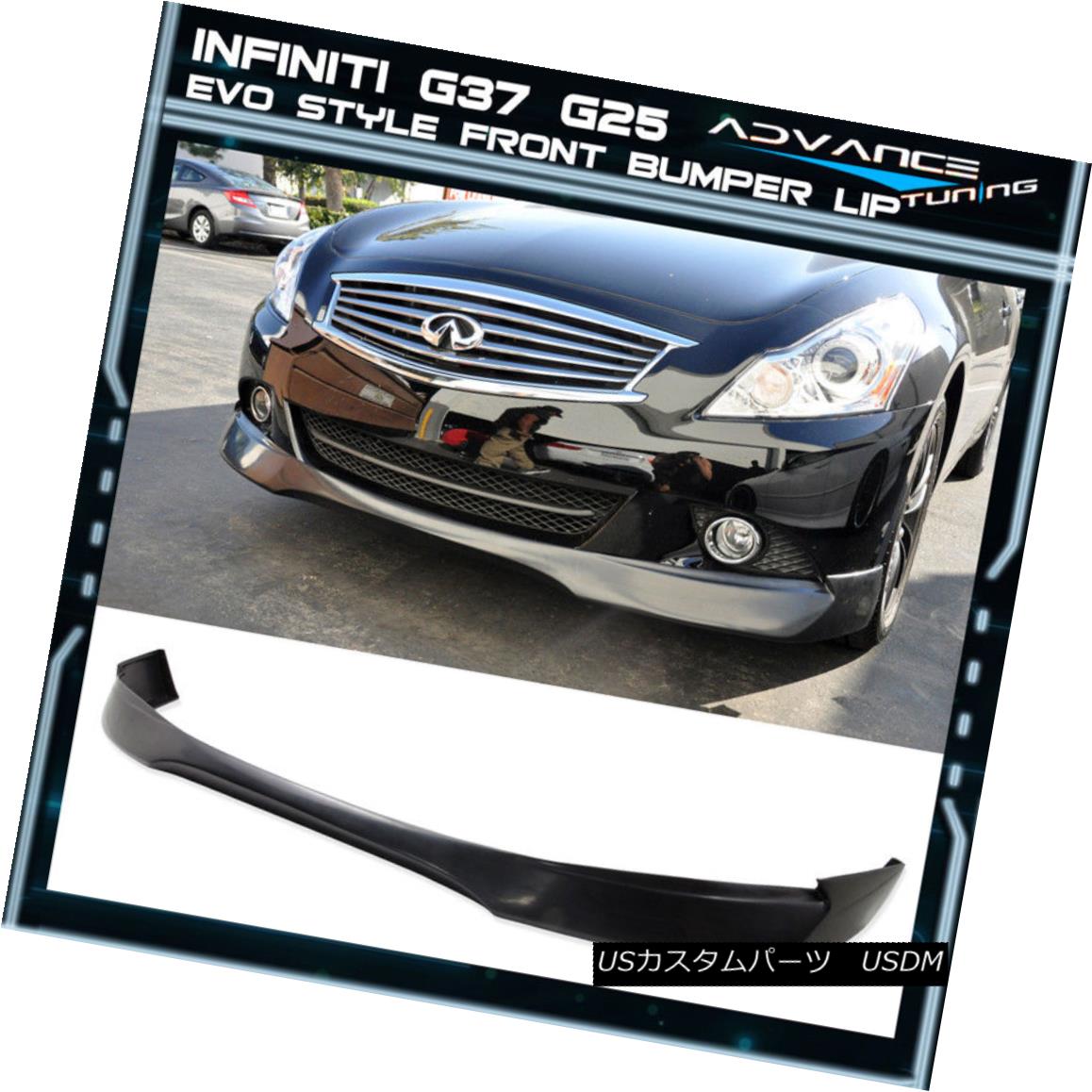 エアロパーツ Fit For 10-13 Infiniti G37 11-12 G25 Sedan EVO Urethane Front Bumper Lip Spoiler 10-13インフィニティG37に適合11-12 G25セダンEVOウレタンフロントバンパーリップスポイラー 【並行輸入品】｜カスタムパーツ WORLD倉庫 106,150円